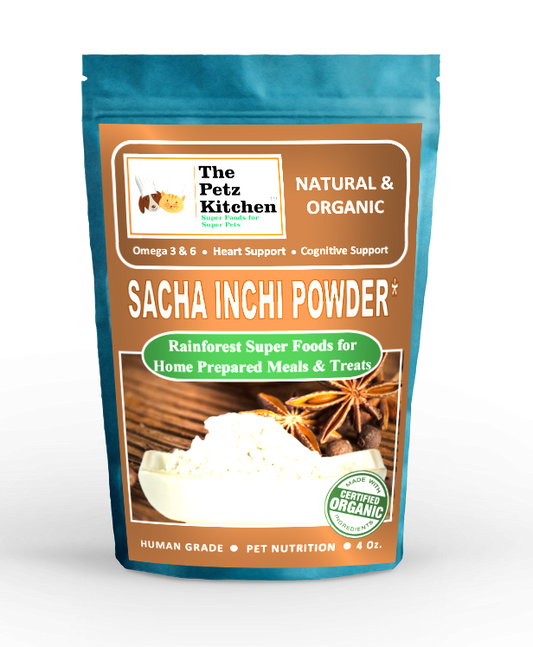 Sacha Inchi Omega 3 & 6 Digestive Support The Petz Kitchen- Organic & Human Grade Ingredients For Home Prepared Meals & Treats